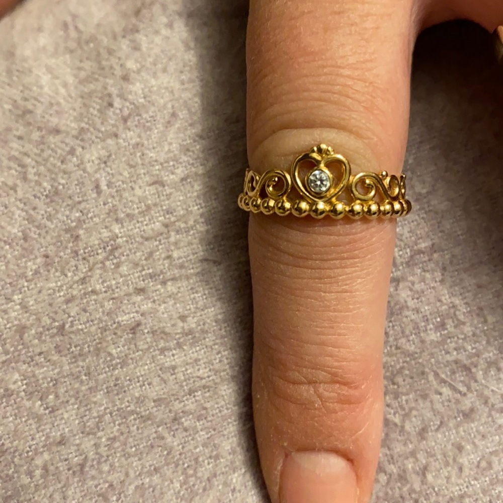 Pandora my princess tiara crown ring rose gold